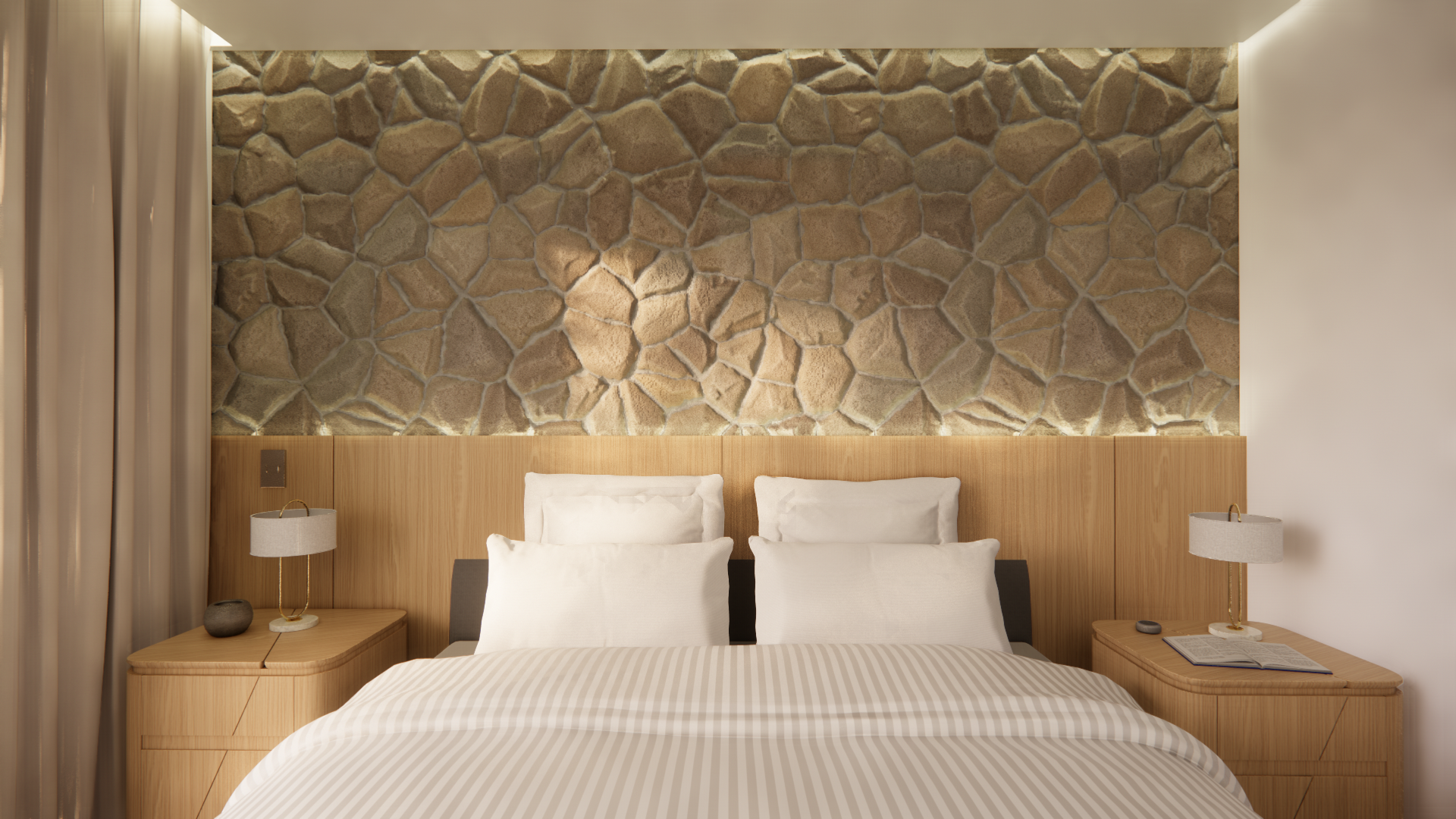 suite cama pedra