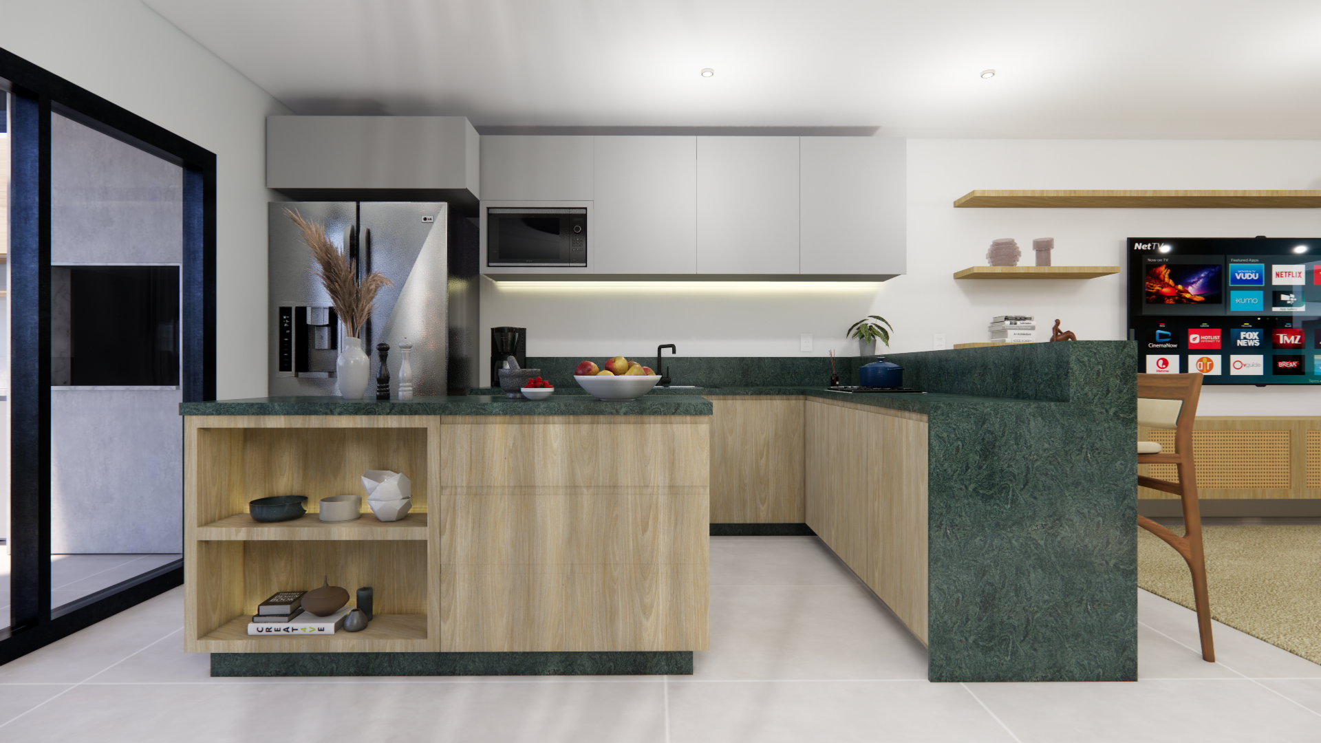térreo cozinha verde